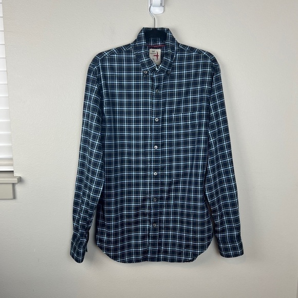 Relwen Blue Plaid Long Sleeve Button Front Shirt - Picture 2 of 4